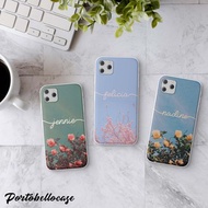 (SOFTCASE) vintage flower custom name protective case hp iphone ip 5 ip 6/6s ip 7/8 ip 6+ ip 7+/8+ i