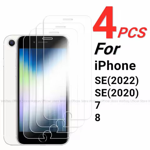 2/4PCS For iPhone SE 2022 Screen Protector Tempered Glass For iPhone SE 2022 2020 7 8 Full Glue Scre