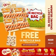 QL Eggs Day 1 Organic Selenium - Medium 40pcs Fresh Egg Farm Fresh Egg Telur Segar