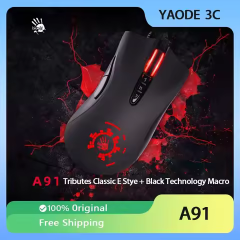 A4Tech Bloody A91 Gaming Mouse One-click Instant Macro Io1.1 Macro Drive Optical Engine 8 Programmin