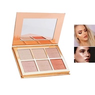 6 Colors Highlighter Makeup Face Palette, Shiny Glow Highlighter Shimmer Metallic Palette Profession