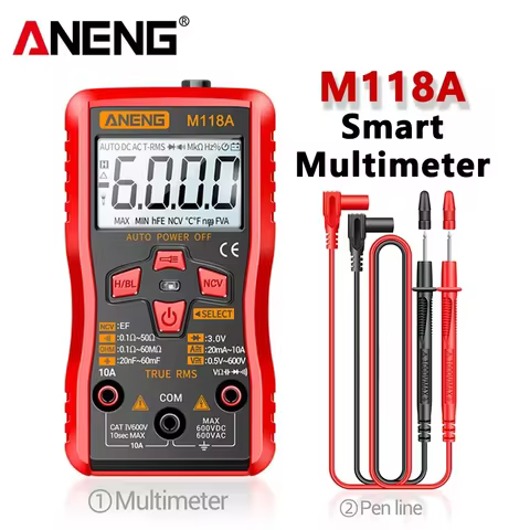 Digital Mini Multimeter 6000 Counts ANENG Auto Mmultimetro DC/AC Voltage Tester Tranistor Meter NCV 