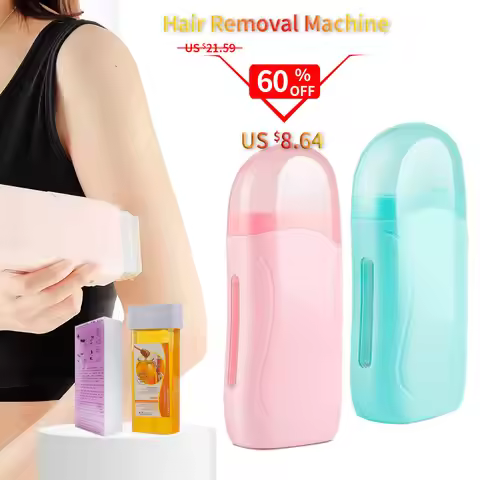 Foreverlily Roller Depilatory Wax Kit Hair Removal Waxing Kit Wax Heater Machine Roll-On Waxing Pape