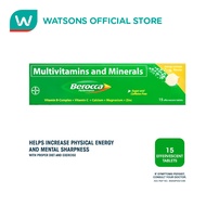BEROCCA Mango Orange Vitamin B-Complex + Ascorbic Acid + Calcium + Magnesium + Zinc 15 Effervescent