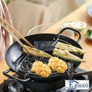 Easy Pour Non Stick Coating Tempura Fryer Pot with Oil Drip Drainer Rack Japan Mini Deep Fry Pan