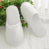 4mm 1 pair white towelling open closed toe hotel slippers spa shoes disposable slipper travel