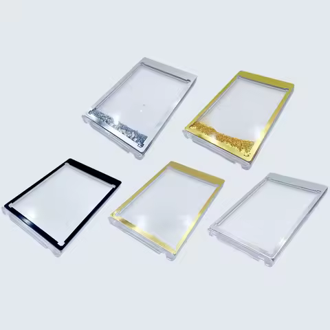 35PT Acrylic Magnetic Card Holder Fluid Sand One-Touch Transparent Collection Card Protecter Hard Pl
