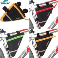 RCTOWN,2023!!Bicycle Triangular Saddle Bag With Reflective Strips Waterproof Front Tube Frame Pouch Cycling Accessories (19 X 18 X 4.5cm)