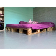 Plywood Used Pallet Wood Pine Kayu Rapat Single Queen King Bed Frame Platform Katil