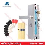 KHÓA CỬA TAY GẠT INOX DÙNG CHO CỬA GỖ PHÒNG KHÁCH CỬA CHÍNH CỬA COMPASITE... CAO CẤP - KC909B