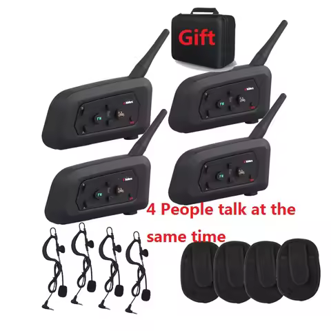 4 User Football Referee Intercom HeadsetV4 plus V4C 1200M Full Duplex Bluetooth MP3 Headphone Wirele