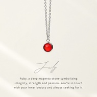 July Birthstone Dainty Silver Necklace