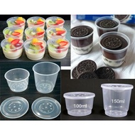 Thinwall Pudding Cup + Lid 100 & 150 ML - Jelly Slop Pudding Cup 25 pcs Plastic Cup Plastic Cup with