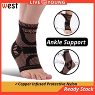 Ankle Support Sport Gym Guard Brace Protect Sleeve Heel Pad Socks Sarung Kaki Lutut Tumit Buku Lali 运动护踝健身护具护脚腕套