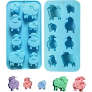 8 Cavity Cartoon Sheep Chocolate Mold Non-Stick Ice Cube Mold Sheep Shape Craft Molds