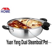 Single Stainless Steel Steamboat Pot / Ying Yang Steamboat pot Yuan Yang double pot 28cm/ 30cm /32cm