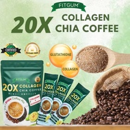 Fitgum 20X Collagen Chia Coffee 11 In 1 Shape Coffee Mix With Collagen & Glutathione Weight Loss
