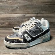 LV路易威登 trainer新款 灰牛仔 灰白 滿印 37碼