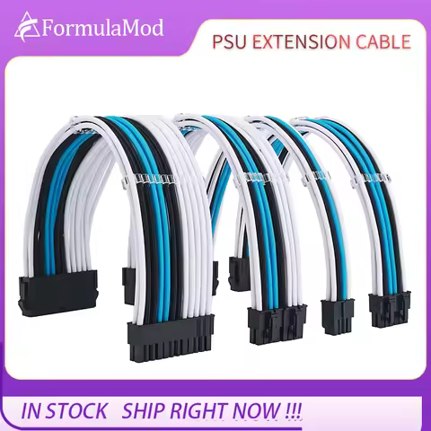 FormulaMod NCK3 Series PSU Extension Cable Kit , Solid Color Cable Mix Combo 300mm ATX24Pin PCI-E8Pi