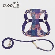 puppytie S 莫內風 晚霞紫 寵物胸背帶+牽繩 | 狗狗胸背 狗牽繩 貓胸背 貓牽繩 防暴衝胸背帶