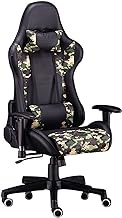 HDZWW Racing Style Gaming Chair Game Chair, Ergonomic Office Chair with Lumbar Support, Computer Chairs with Headrest, High-Back PU Leather Rolling Swivel Chair (Color : Black)