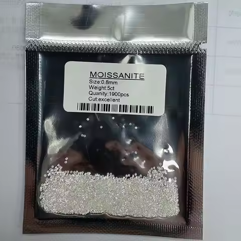 Round White Moissanite 5CT per pack 0.8MM-2.9MM VVS1 GRA D Color Moissanite