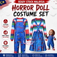 【READY STOCK MALAYSIA】Halloween Child's Play Chucky Kids Cosplay Costume Children Performance Outfit