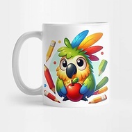 Cute Colorful Parrot Mug by Dmytro
