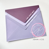 WEDDING ENVELOPE INVITATION and birthday Purple, Violet, Light purple 5x7, 4x6, 3.5x5