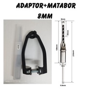 Dudukan bor bobok kayu Adaptor bor bobok kayu + mata bor 10mm