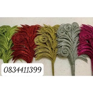 Curly LEAVES LARGE WITH 3 BRANCHES - GOLDEN BRANCHES DECORATE AND LEAVES