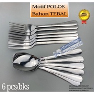 26 Gram SUBRON THICK STAINLESS STEEL SPOON AND FORK CONTENTS 6pcs/pack SUS 304 TABLESPOONS | Dinner 