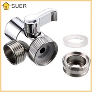 SUER Faucet Valve Diverter, Sink Splitter Zinc Alloy Faucet Adapter, Multipurpose Diverter Valve 2 Way Water Tap Connector Kitchen
