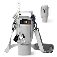 Tyeso Tumbler Carrier Pouch Bag With Mobile Wallet Pocket And Shoulder Strap For 900-1200ml Sarung B