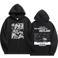 ATEEZ เสื้อมีฮู้ด EP.2โลก: OUTLAW ผู้ชายแฟชั่น Harajuku เสื้อฮู้ด Unisex ฤดูใบไม่ผลิฤดูหนาววินเทจเสื