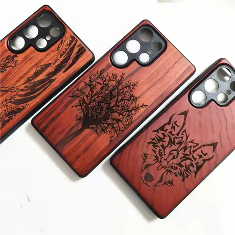 Natural Wood Phone Case For Samsung Galaxy S25 Ultra Carved Wood Case For Samsung s25 s24 Ultra s23 