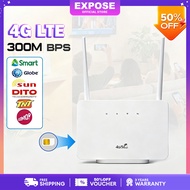 4G WIFI Router Open Line 300Mbps Unlocked SIM Card Slot WiFi for Home Office Shop Globe Smart TNT