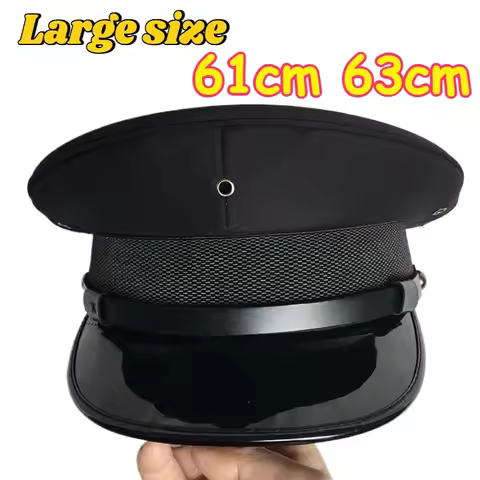 Large Size 63cm Military Hats Men Germany Officer Visor Cap Big Head Army Hat Police Cap Cosplay Hal