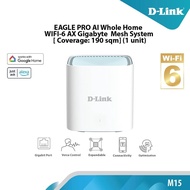 D-LINK M15 EAGLE PRO AI WHOLE HOME WIFI-6 AX GIGABYTE MESH SYSTEM D-LINK MESH WIFI