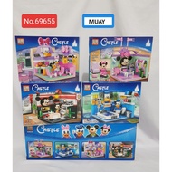 Castle motif building block brick toy, mini building block toy