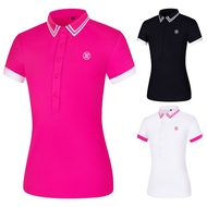 G4 GOLF Clothing Summer GOLF Quick-Drying Short-Sleeved t-Shirt Ladies Stand-Up Collar T23115 Sports