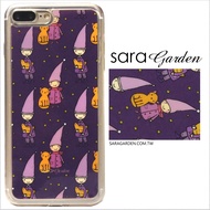 【Sara Garden】客製化 軟殼 蘋果 iphone7plus iphone8plus i7+ i8+ 手機殼 保護套 全包邊 掛繩孔 手繪可愛女孩貓咪