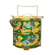 BDARI Gold Tiffin Carrier | 2-Tier Food Container (10cm) | Add Name Available | Mangkuk Tingkat