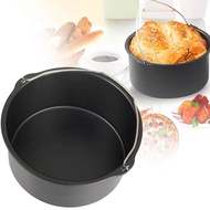 Acuan Pembakar Tidak Melekat 8/7/6 Inci, Loyang Air Fryer, Dulang Bulat, Loyang Pemanggang, Bakul Ke