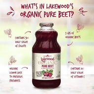 LAKEWOOD Organic Pure Beet Juice 946ML Exp:11/2024 有机甜菜根果汁 Beetroot Juice