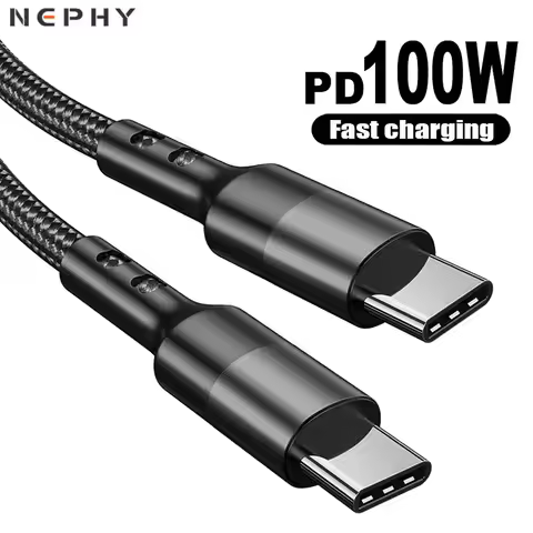 PD 100W USB C To USBC Type-C Cable For Samsung S20 Xiaomi Tablet MacBook iPad 2m Wire Data Charger Q