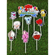 BT 21 Happy birthday cake Topper birthday cake decoration