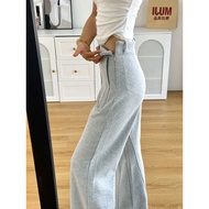 Gray Flared Pants - Comfortable Slightly Sweatpant Style for Pear Shaped Figures, Large Sizes