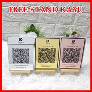 A6 Custom Engraved Acrylic QR Code Stand | Free Stand Kayu  | Engrave QR E-Wallet (DuitNow/GrabPay)