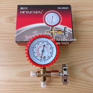 HONGSEN HS-466AH RED SINGLE GAS REFERENCE METER R410 - Single air conditioner gas pressure gauge
